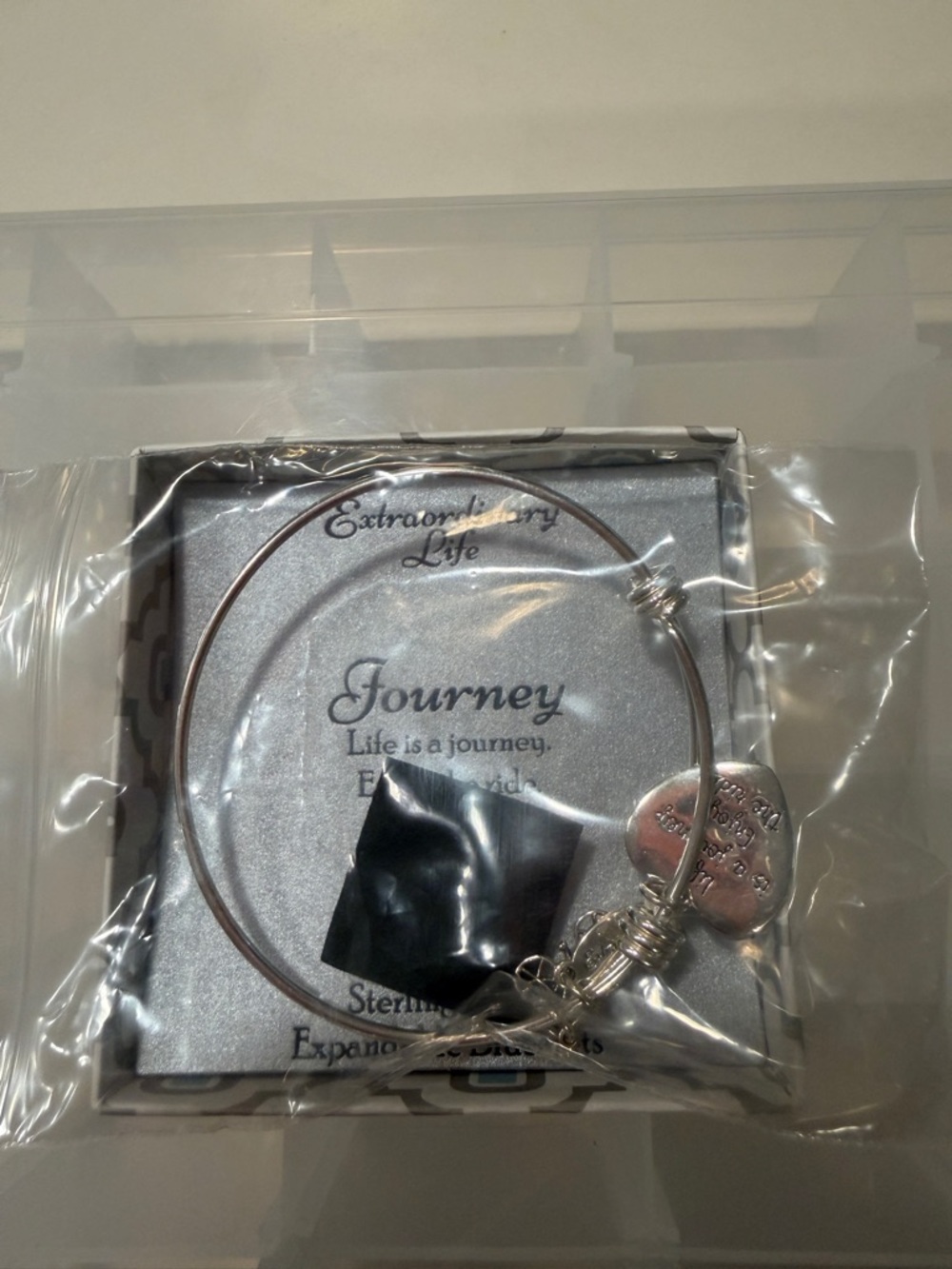 Extraordinary Life Sterling Silver Journey Bicycle Charm Expandable Bracelet